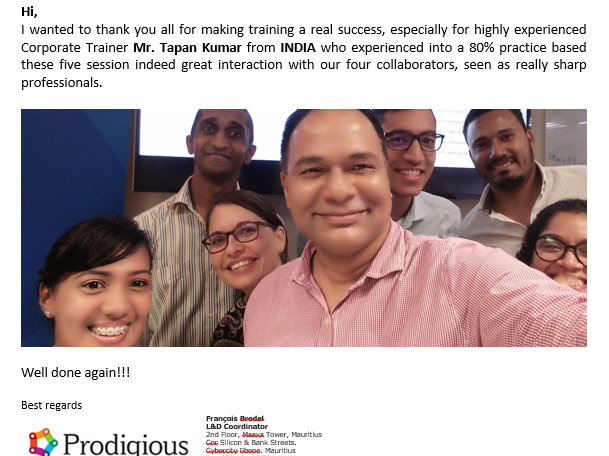 Tapan Kumar with Overseas Training Program